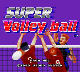 Super Volleyball title screen for TurboGrafx-16